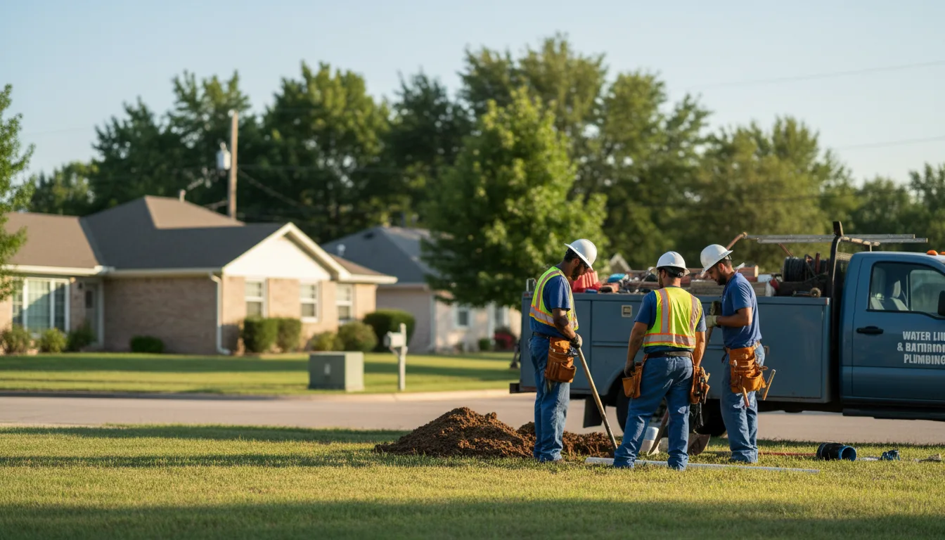 Residential water line and bathroom plumbing service in Junction City, KS